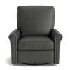 Living Bassett Motion Seating | Thompson Leather Panel Arm Swivel Glider