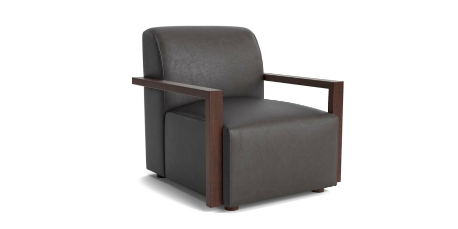 Living Bassett Leather Seating | Creswell Leather Accent Chair