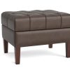 Living Bassett Ottomans & Benches | Dover Leather Rectangle Ottoman