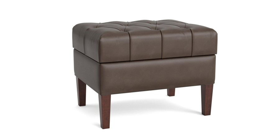 Living Bassett Ottomans & Benches | Dover Leather Rectangle Ottoman