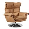 Living Bassett Motion Seating | Dunn Leather Swivel Arm Chair