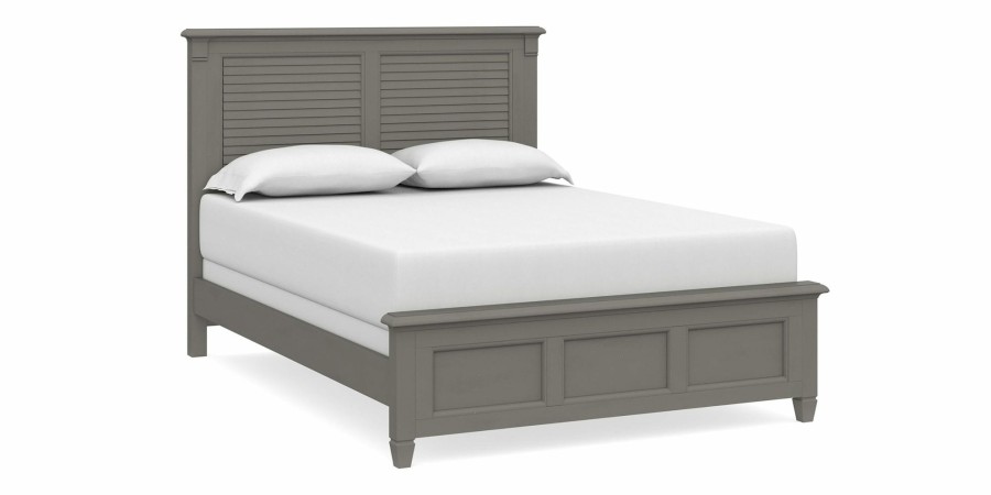 Bedroom Bassett | Shoreline Ocean Grey Louvered Bed