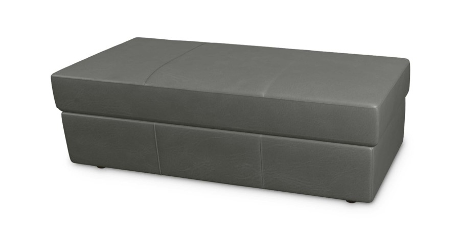 Living Bassett Ottomans & Benches | Ellery Leather Storage Ottoman