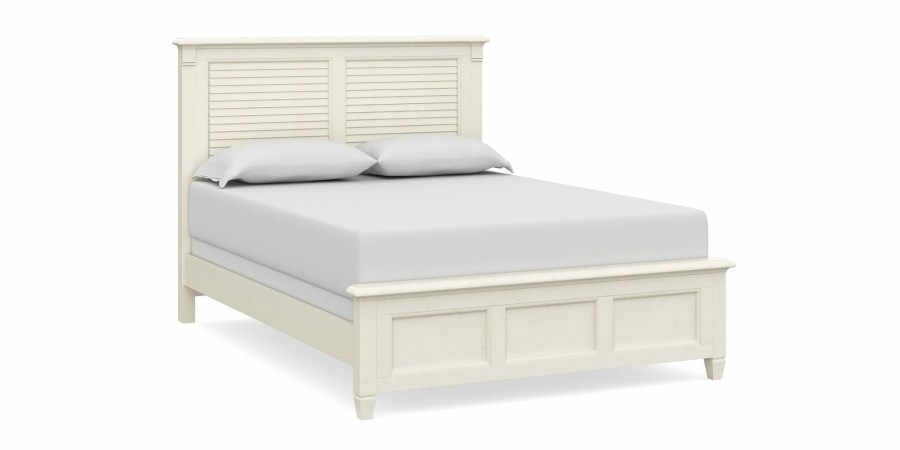 Bedroom Bassett | Shoreline Sea Salt Louvered Bed