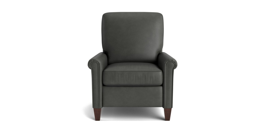 Living Bassett Leather Seating | Thompson Leather Panel Arm Accent Chair