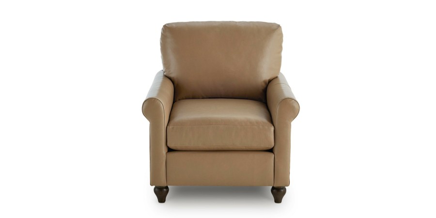 Living Bassett Leather Seating | Premier Custom Leather Sock Arm Chair