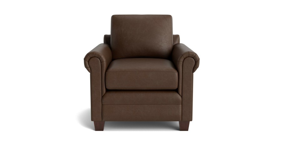 Living Bassett Leather Seating | Carolina Leather Panel Arm Chair