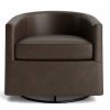 Living Bassett Motion Seating | Maxwell Leather Barrel Back Swivel Glider