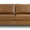 Living Bassett Leather Seating | Premier Custom Leather Slope Arm Sofa