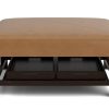 Living Bassett Leather Seating | Lori Leather Ottoman With Trays