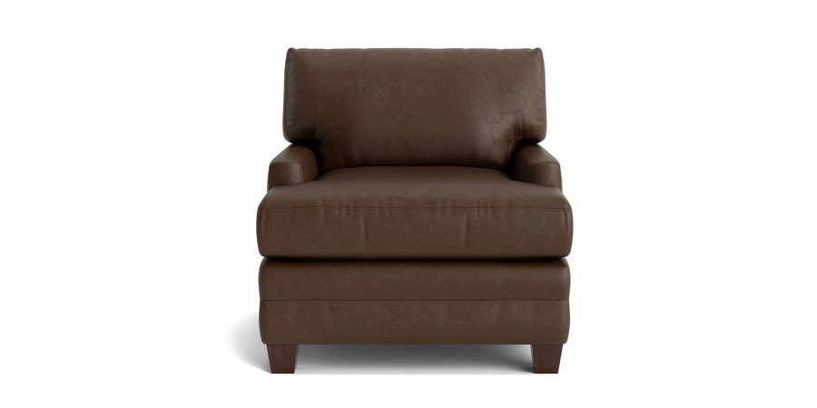 Living Bassett Leather Seating | Carolina Track Arm Leather Chair