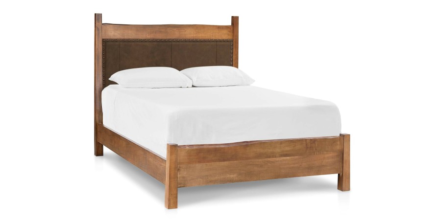 Bedroom Bassett | Heritage Live Edge Leather Upholstered Bed