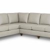 Living Bassett Leather Seating | Premier Custom Leather Slope Arm L-Shaped Sectional