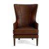 Living Bassett Office & Storage | Whitney Leather Wingback Accent Chair