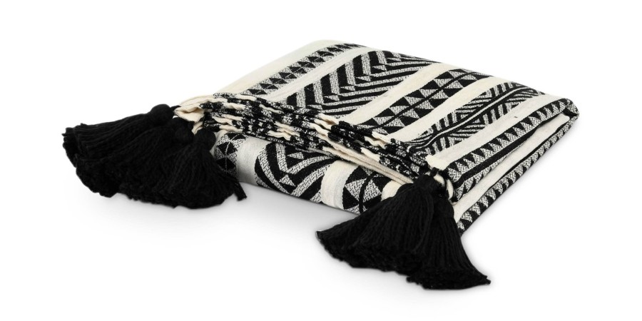 Home Decor Bassett | Endora Black Ivory Throw