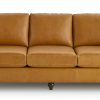 Living Bassett Leather Seating | Premier Custom Leather Panel Arm Sofa