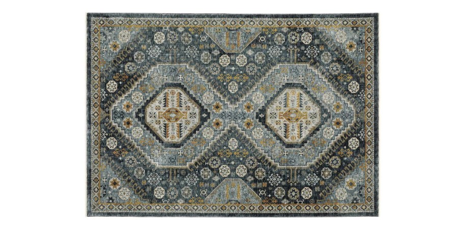 Rugs Bassett Performance Rugs | Charleston Navy Medallion