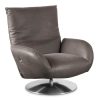 Living Bassett Leather Seating | Ranlo Leather Swivel Arm Chair