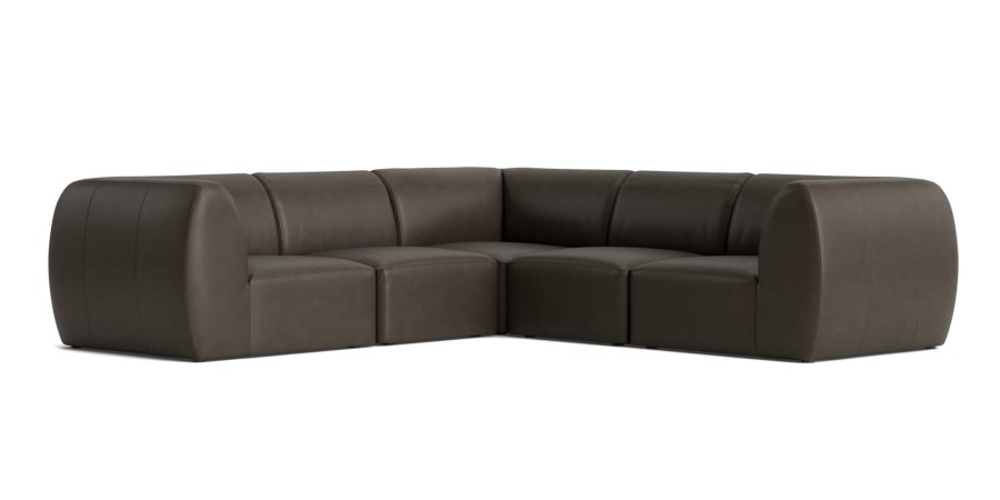 Living Bassett Leather Seating | Clyde Leather Modular L-Shaped Sectional