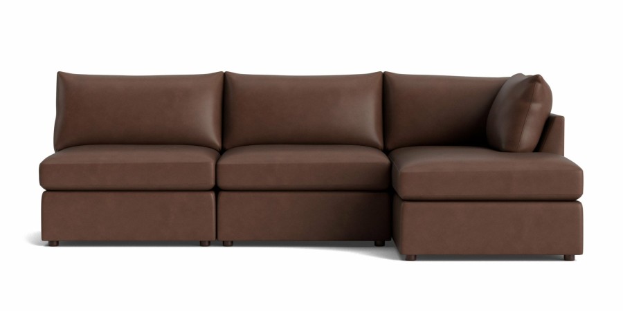 Living Bassett Leather Seating | Beckham Leather Modular Chaise Sectional